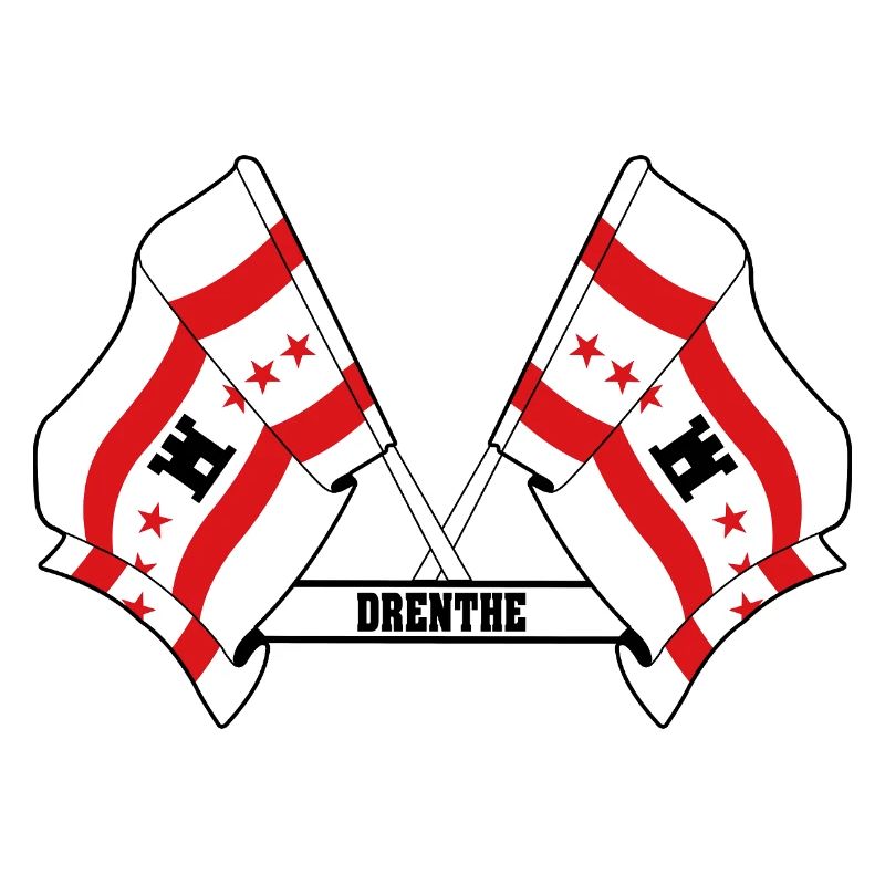 Deux drapeaux texte DRENTHE