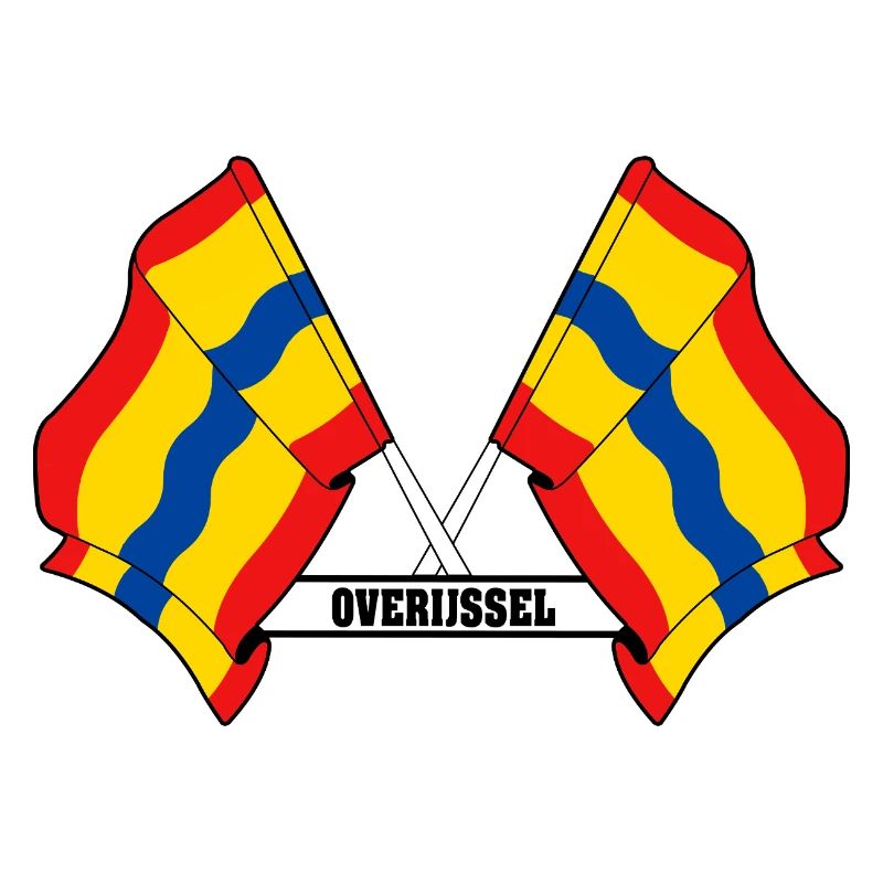 Zwei Flaggen mit dem Text OVERIJSSEL