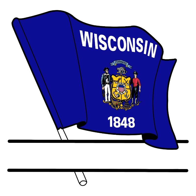Drapeau Wisconsin bannière de texte