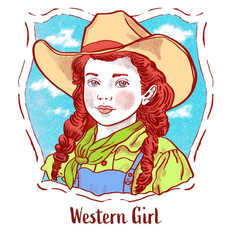 Western-Mädchen Portrait im Pop-Comic