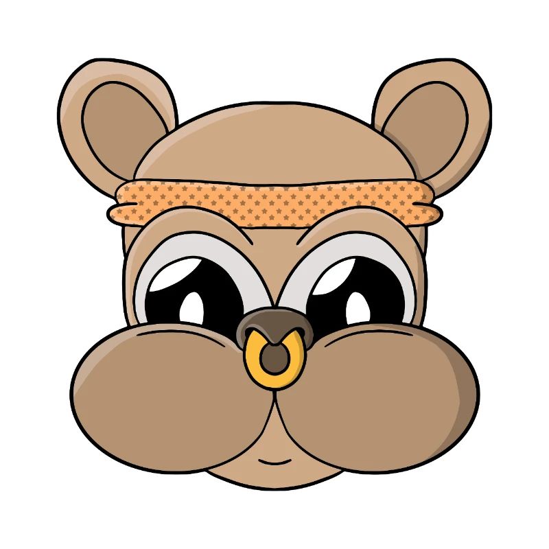 Cute bear with piercing