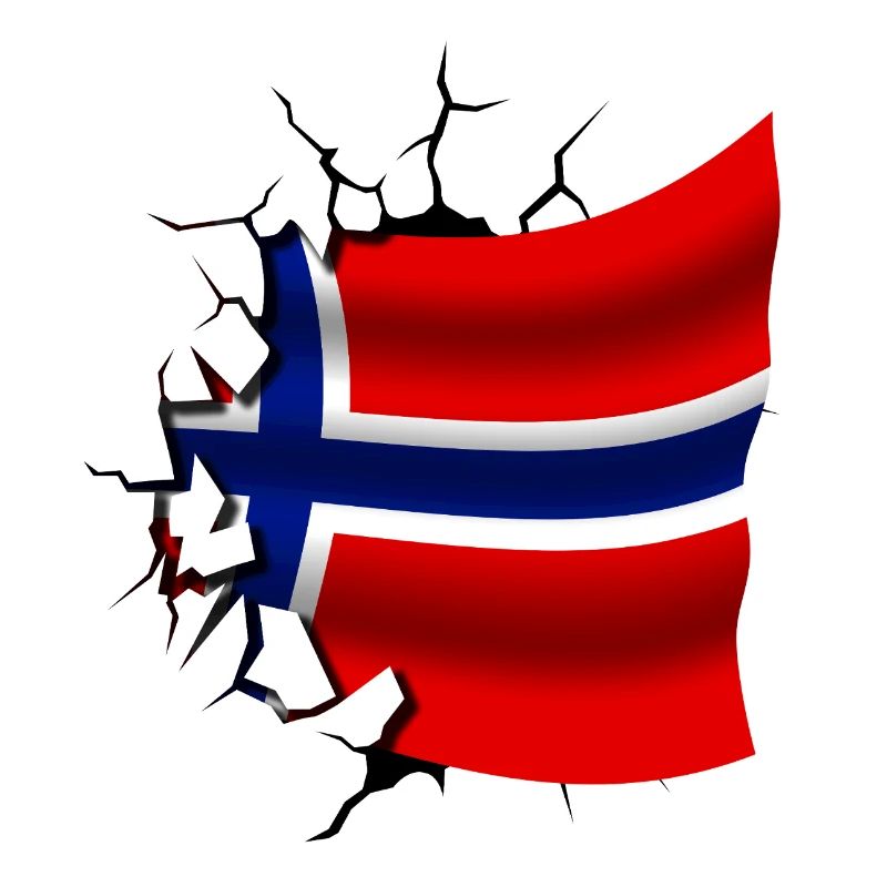 Drapeau de la Norvège - Norvège - Drapeau Broken Design
