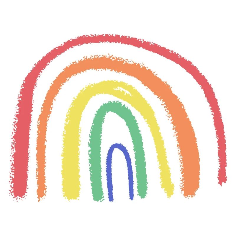 Whimsical Rainbow Brush Arc