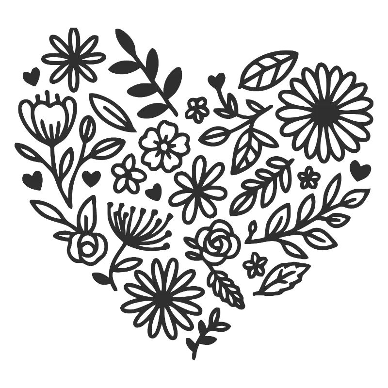 Floral Heart Pattern for Elegant Apparel