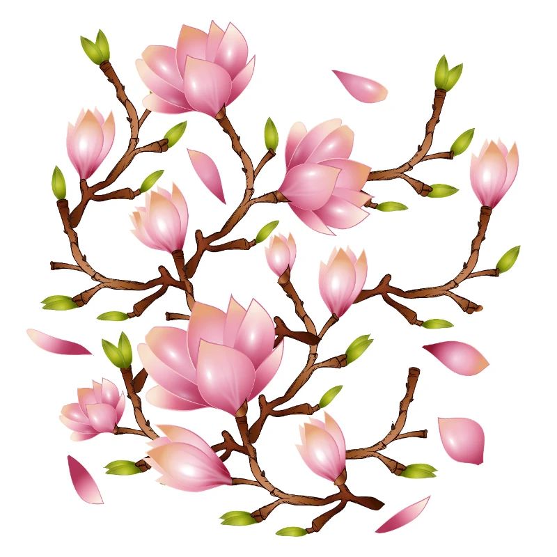 Illustration de fleurs exotiques de magnolia