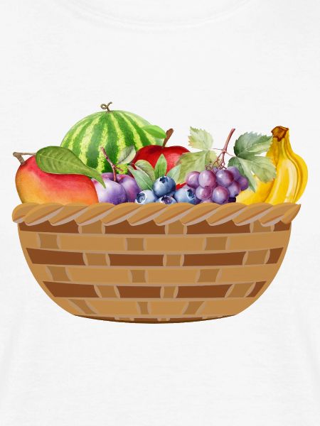 Früchtekorb mit buntem Obstmotiv