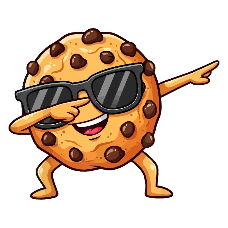 Chocolate Chip Cookie Cartoon Character