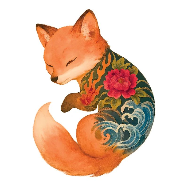 Tattooed Fox Cub – Floating Serenity