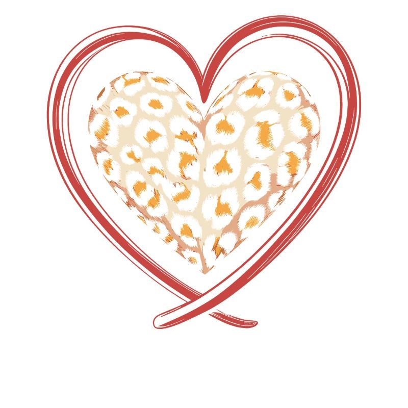 Leopard print heart leopard