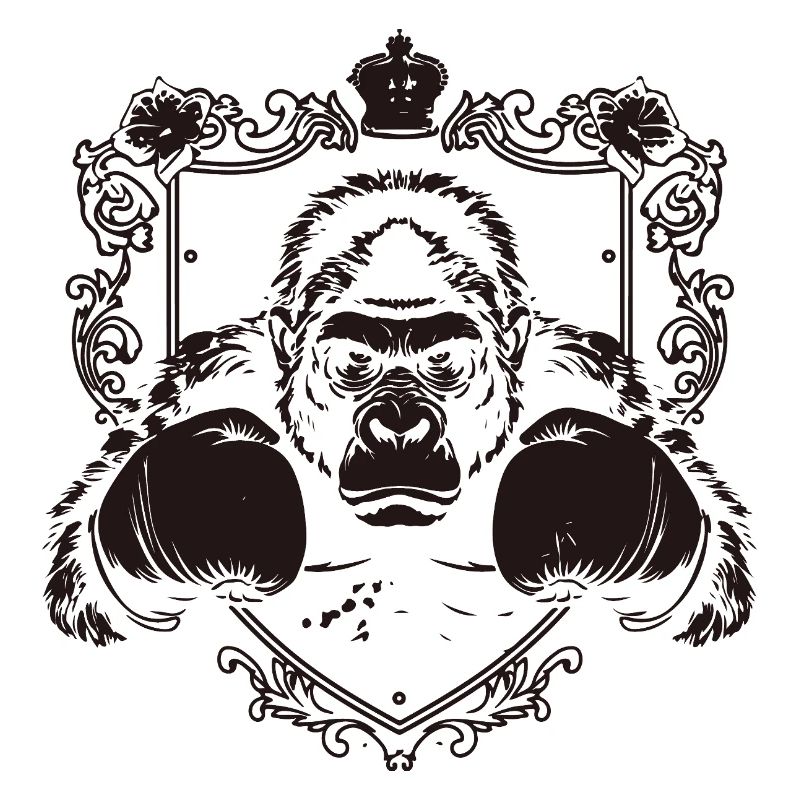 Gorilla with fighting pose