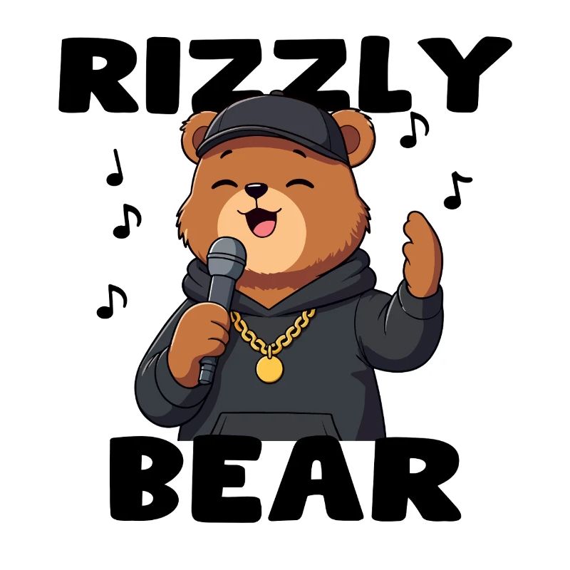 Rapper bear with collar and cap
