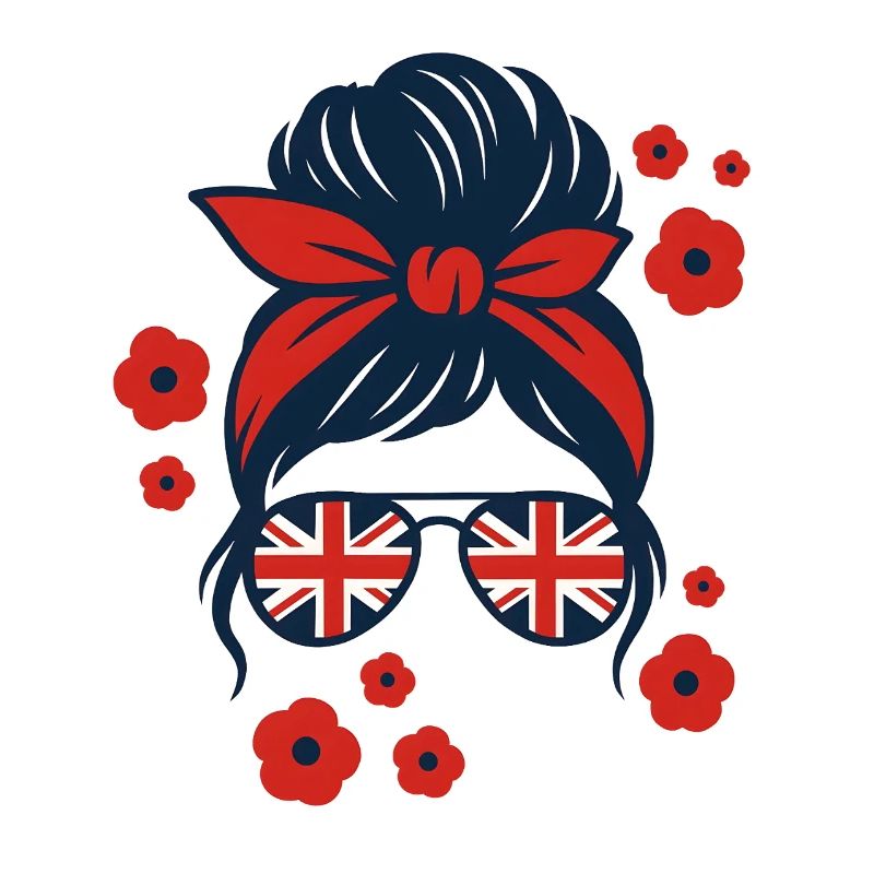 Brit Pop Sonnenbrille mit Blumenmuster