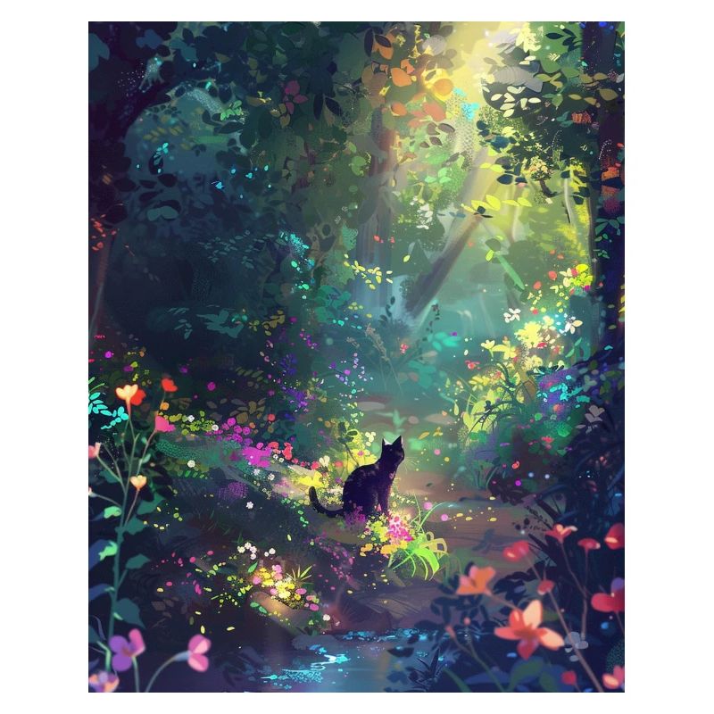 Chat des forêts ensoleillé
