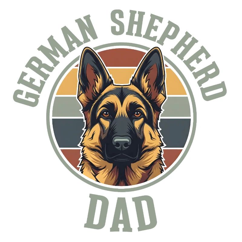 German Shepherd Dad Retro Emblem Dog Dad