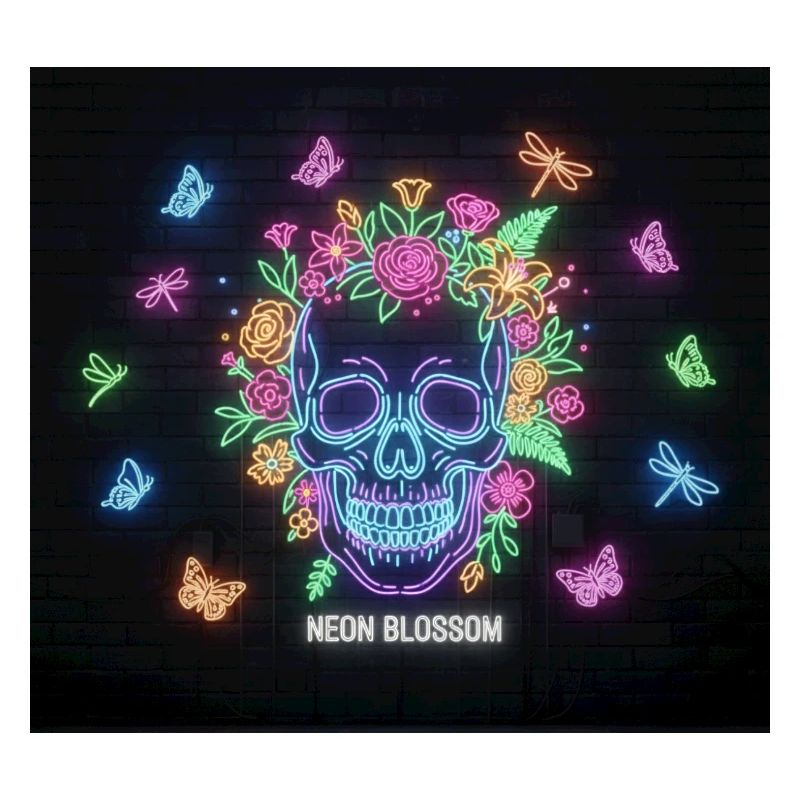 Conception de crâne de néonblossom