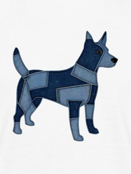 Patchwork Hund aus Jeansstoff
