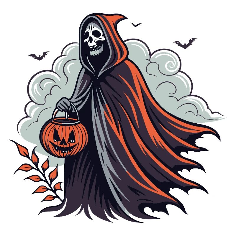 Faucheuse d'Halloween avec citrouille