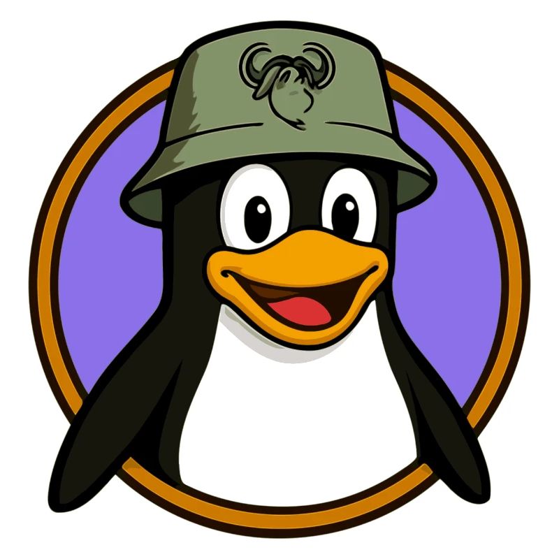 Tux Linux + GNU Hut