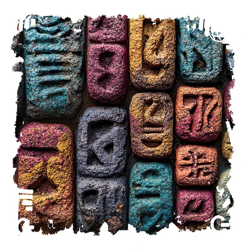 Colorful Stone Letter Pattern