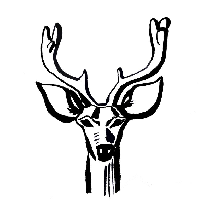 Deer Head Line Style