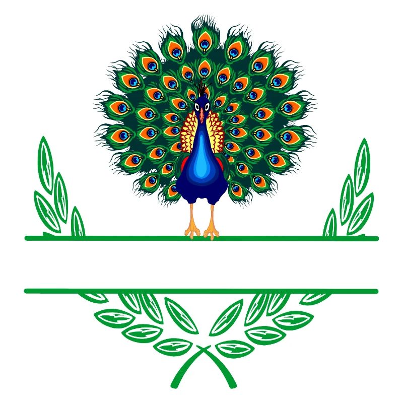 Peacock Laurel Wreath with Namespace