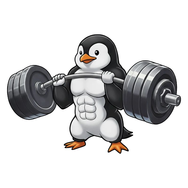 Pinguin Stark Training Workout Hantel Gewichtheber
