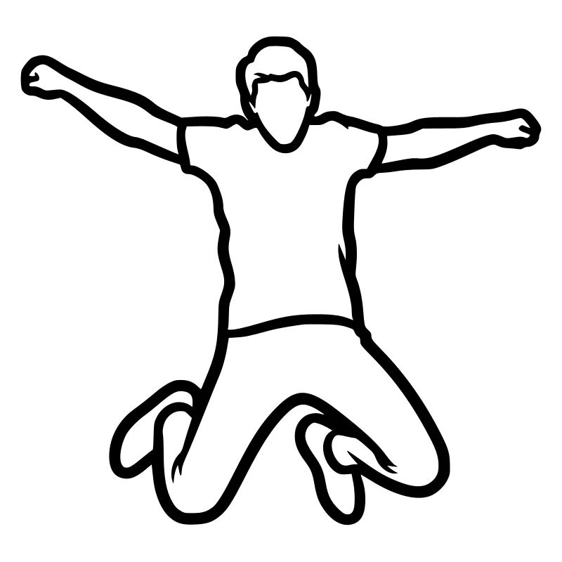 Jumping Person – Minimalist Drawing