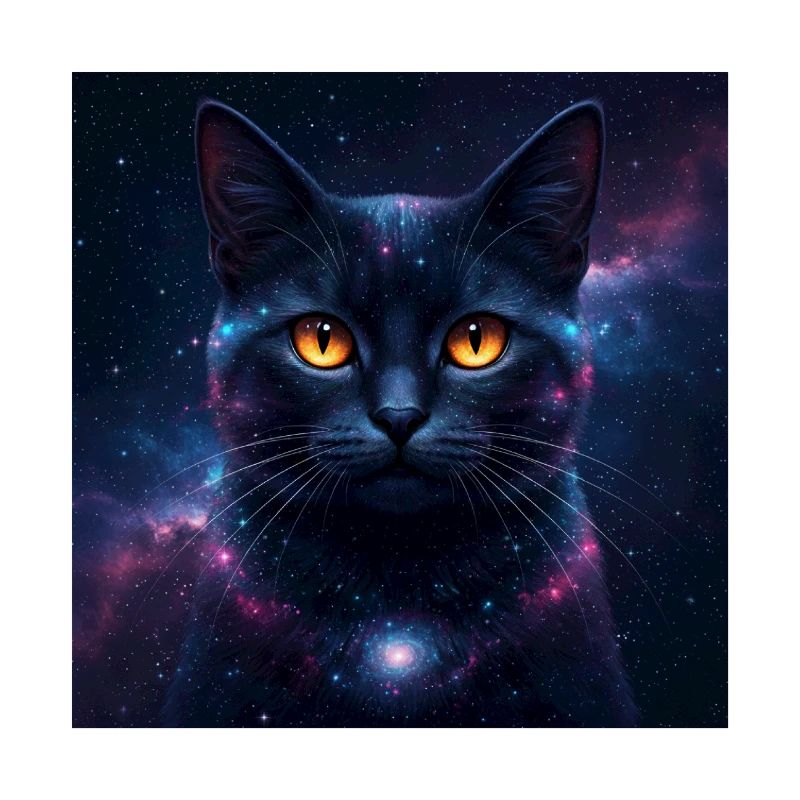 Galaxy Cat Kitten Face Nebula Eyes Space Kitty Art