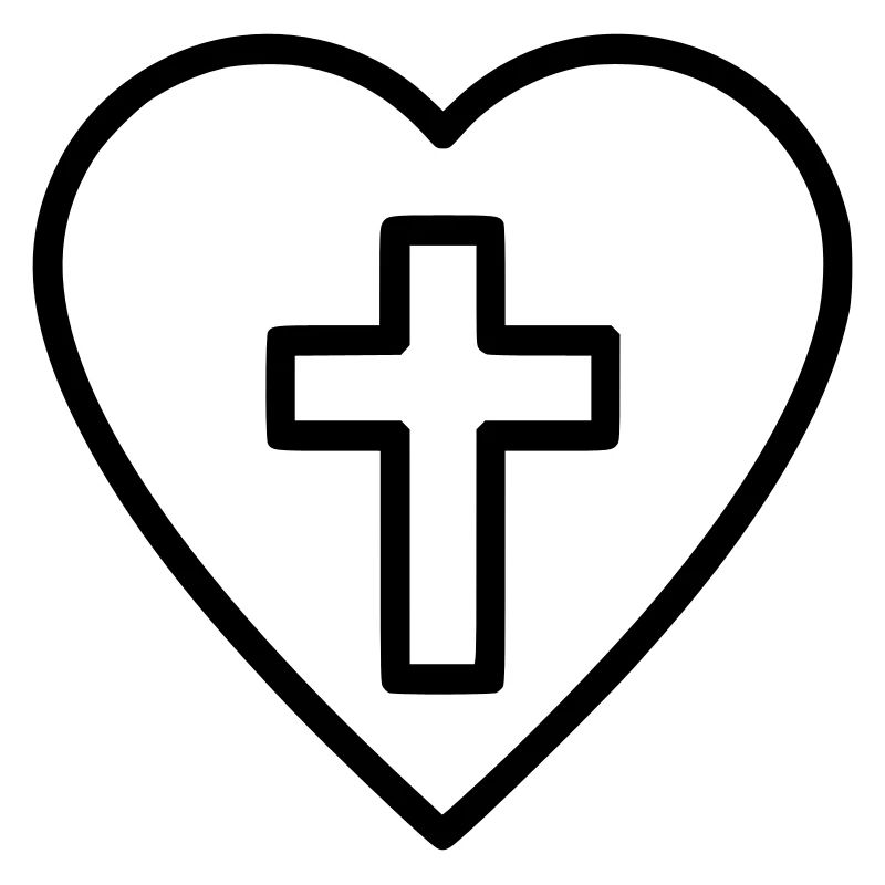 Herz mit Kreuz Liebe Glaube Vektor