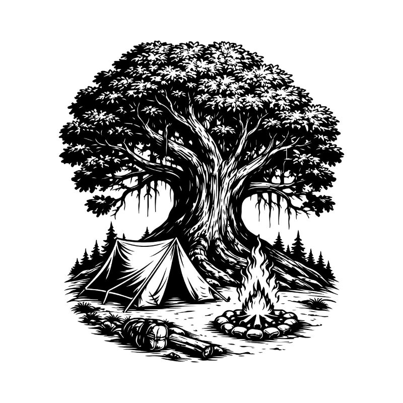 Camping Zelt Wald Baum