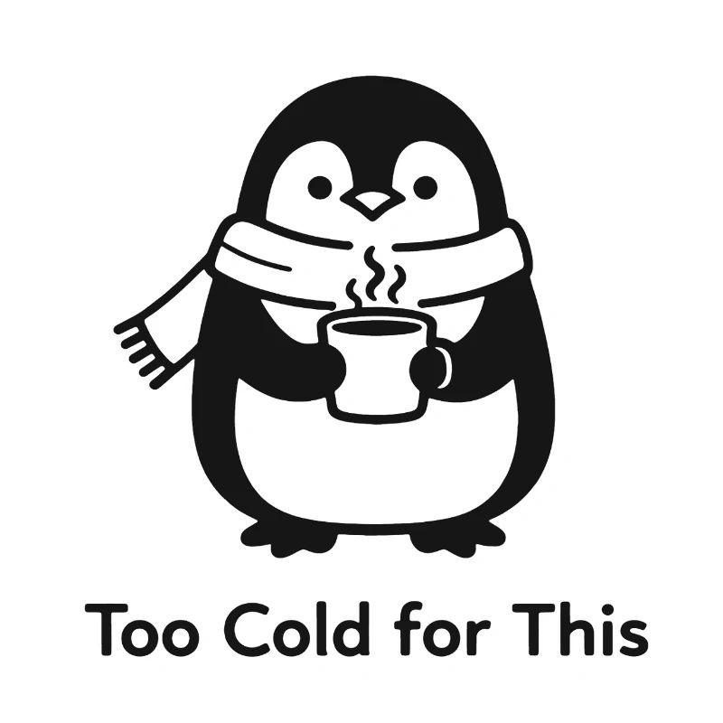 Too cold for that - penguin with hot drink