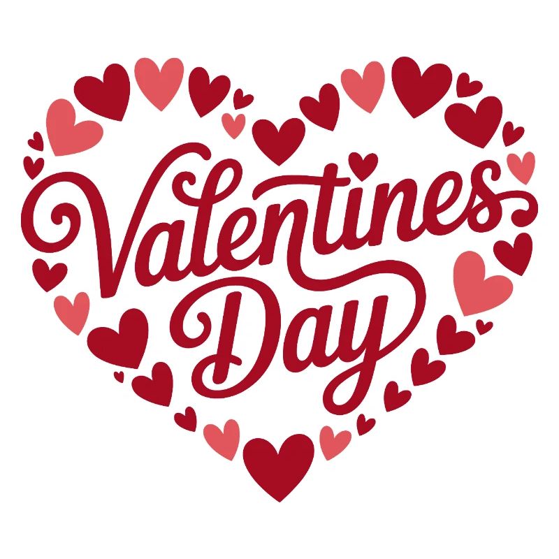 Valentine's Day Heart Font Pattern