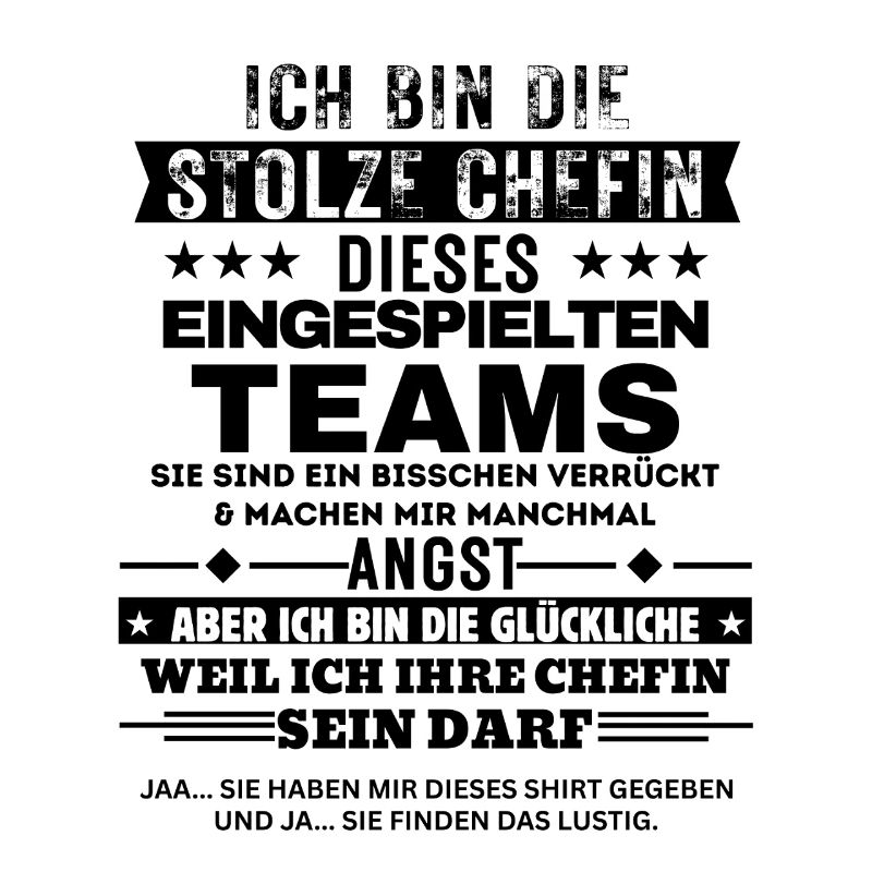 die stolze Chefin dieses eingespielten Teams