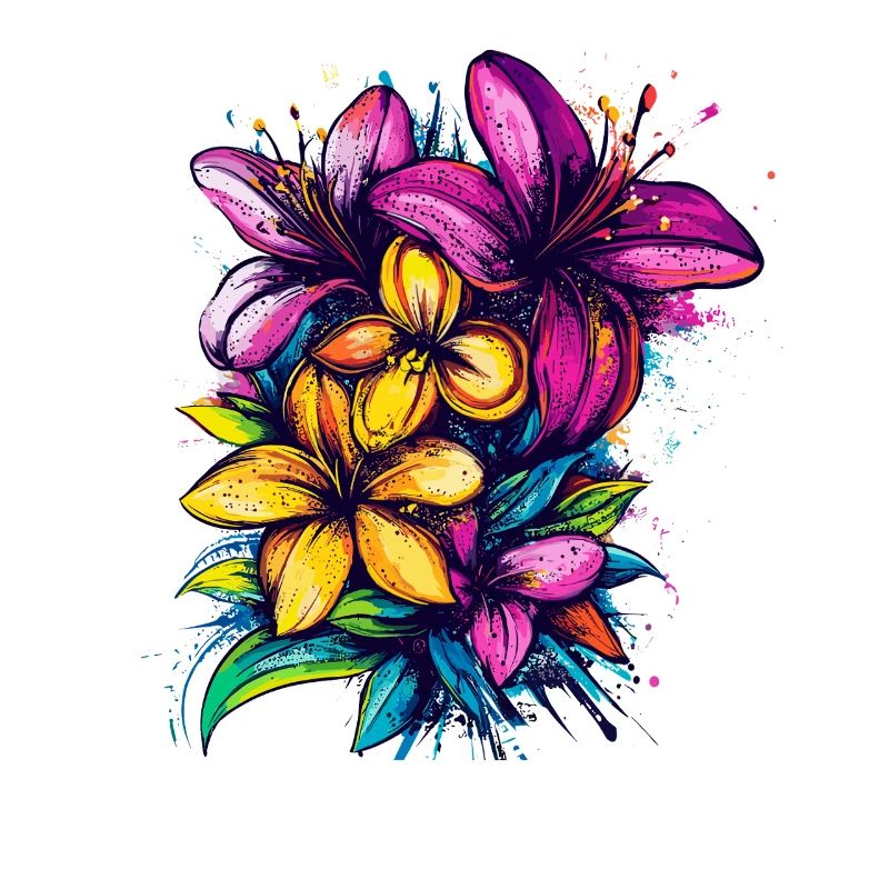 Explosion des couleurs des fleurs tropicales