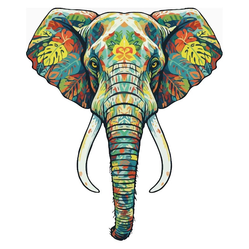 Éléphant fleur coloré