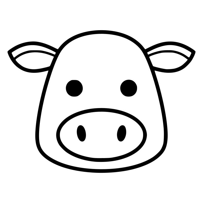 Icône de tête de vache Minimaliste Clean