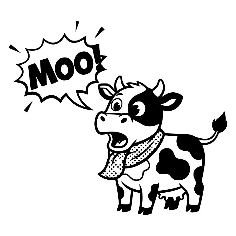 Bulle de dialogue comique Drôle de Vache meugement