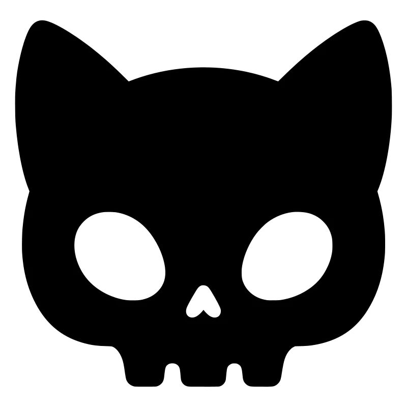 Silhouette de crâne de chat | Masque gothique mignon