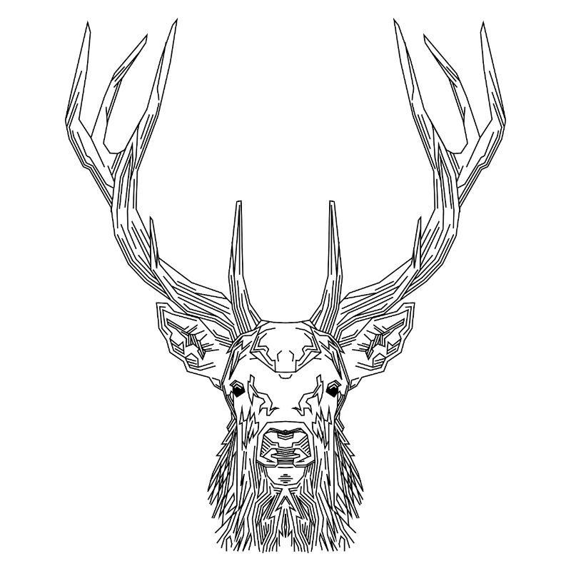 Tech Deer – Geometric Deer in Black