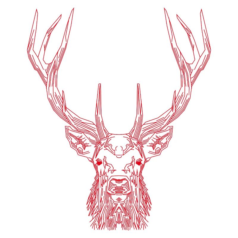 Tech Deer – Geometric Deer in Red