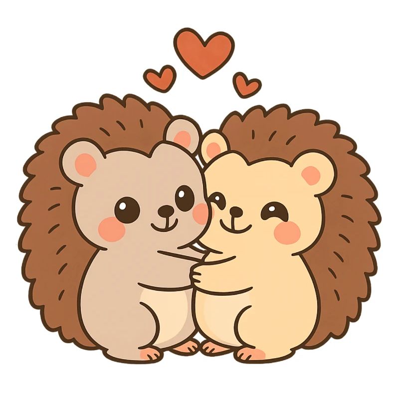 Valentinstag Herz Igel Paar