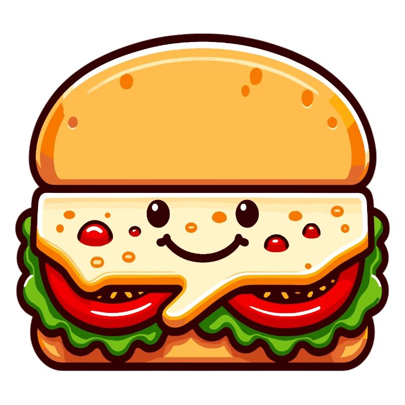 Kawaii Hamburger mit Lächeln