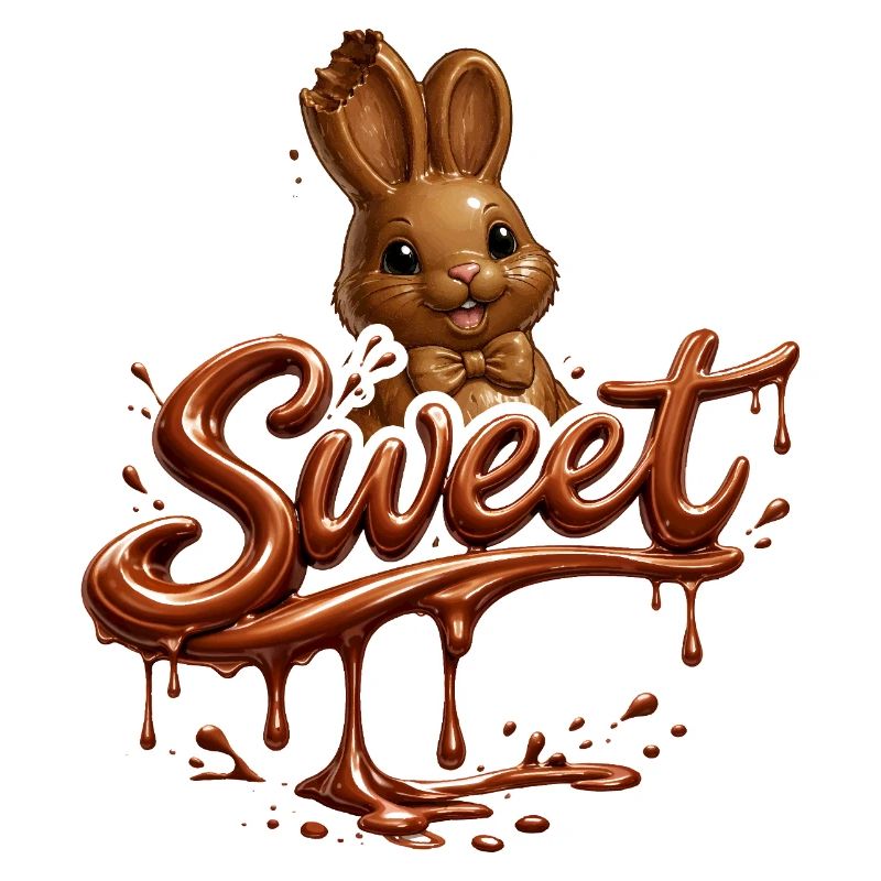 Lapin en chocolat avec lettres douces