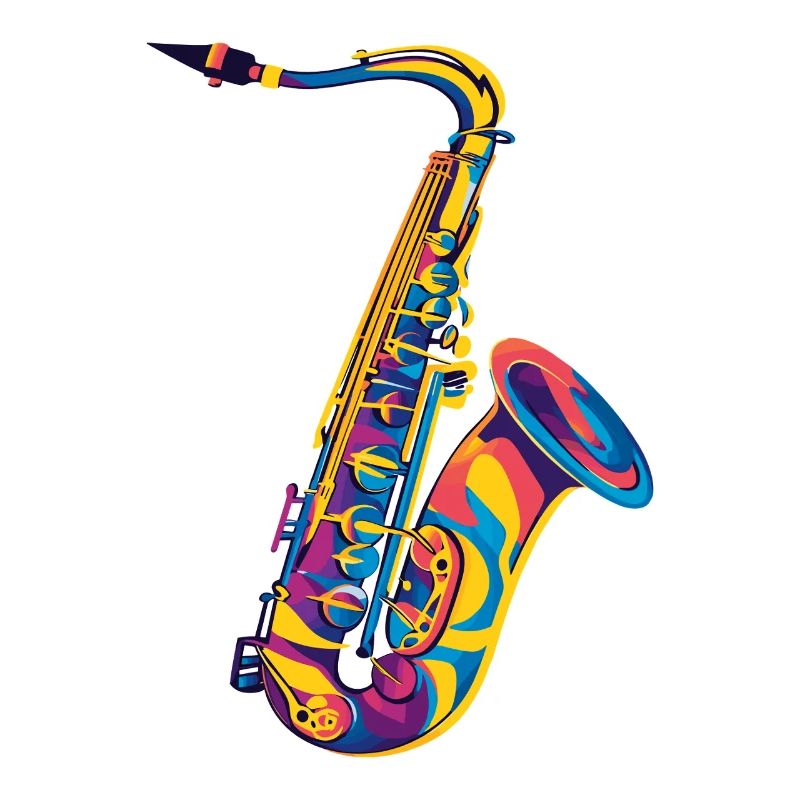 Neon Saxophone Pop Art