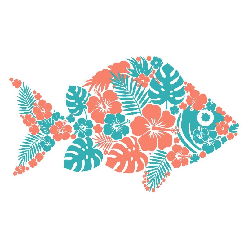 Silhouette du poisson fleur tropical