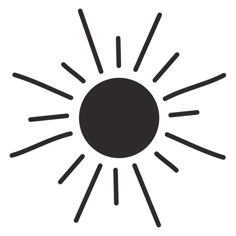 Fröhliche gezeichnete Sonne