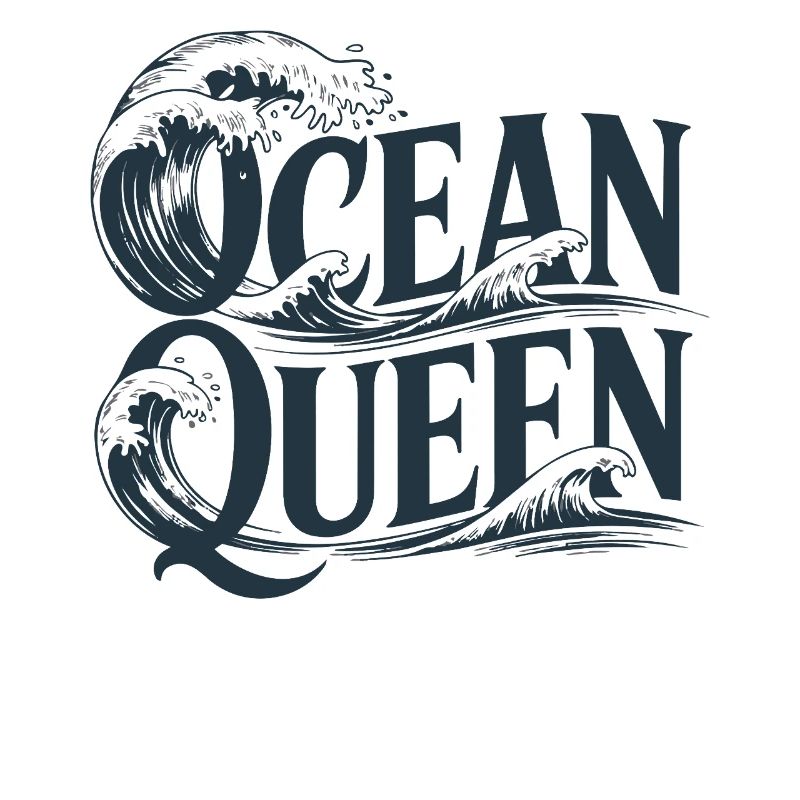 Ocean Queen - Waves Typography Design