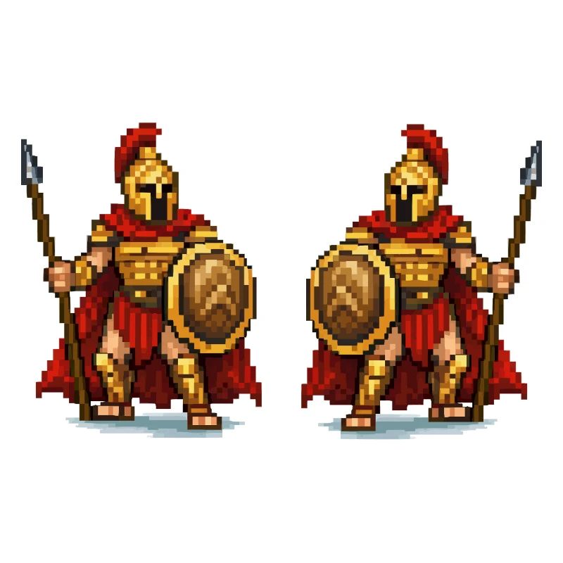Double Gladiator Pixel Art