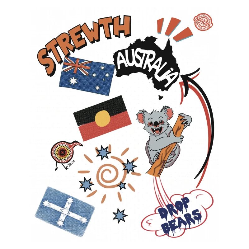 Collage australien Strewth & Drop bears
