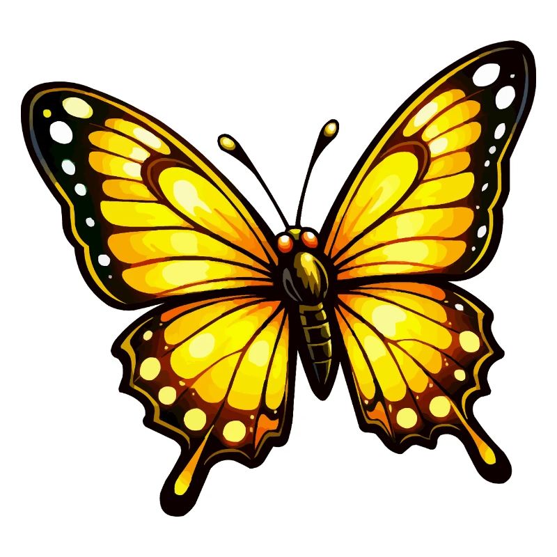 Yellow Orange Butterfly Pattern